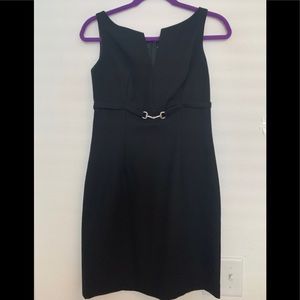 SHELLI SEGAL 4 LBD RHINRSTONE BUCKLE DRESS